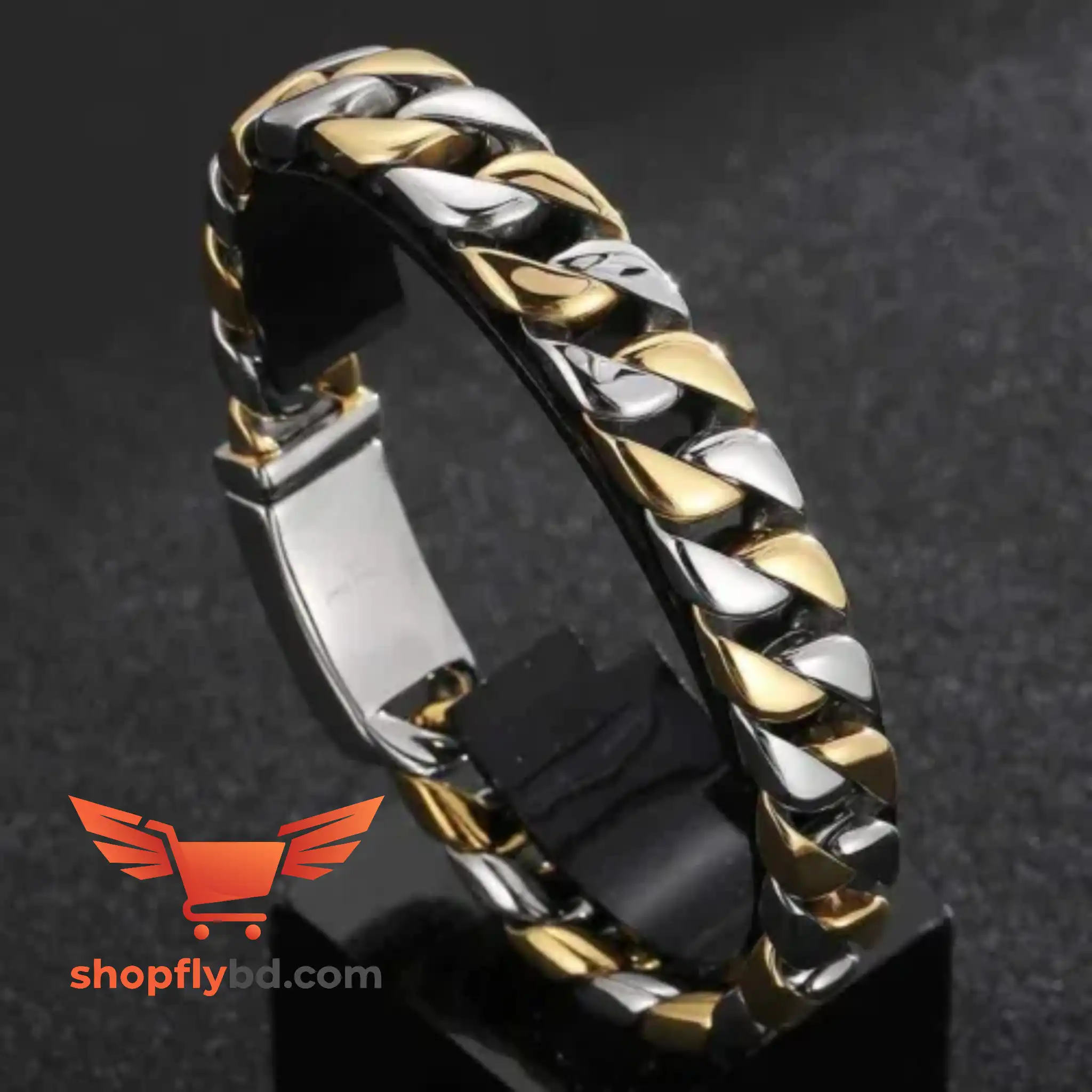 Men’s Powerful Stainless Steel Bracelet Silver Gold