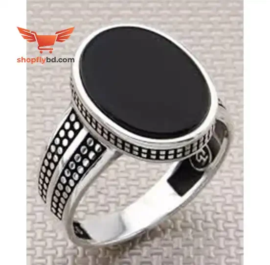 316L Black Stone Finger Ring
