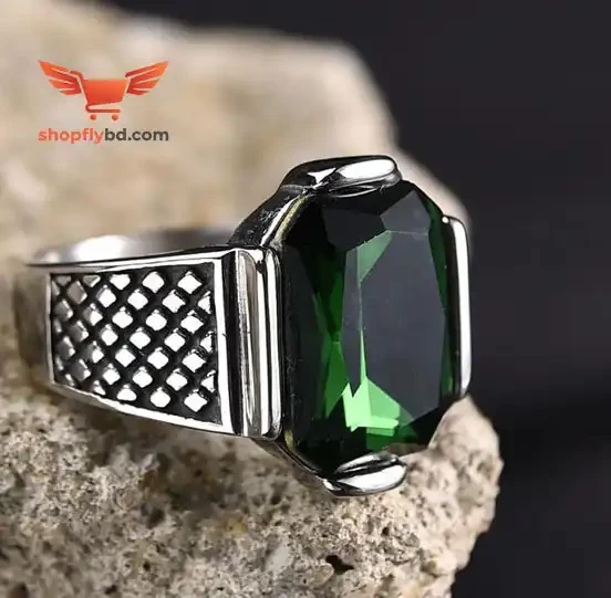Italian Green Stone Finger Ring For Men